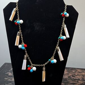 Talbots Long Bauble-Cluster & Tassel Necklace